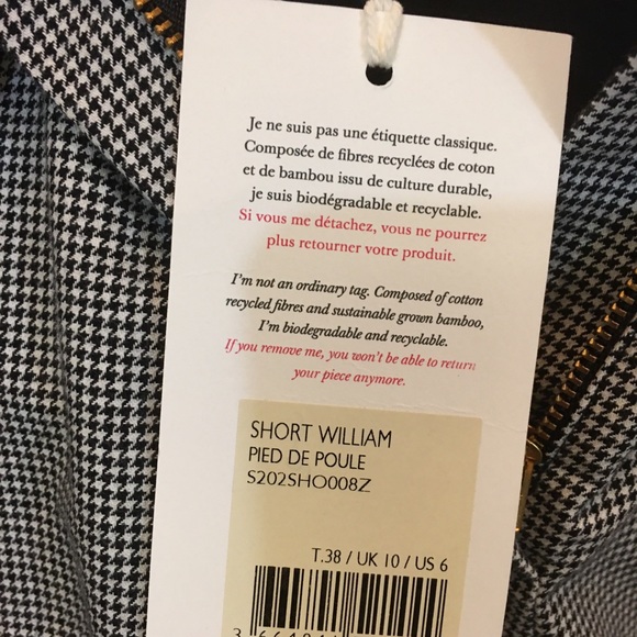 Size38 Sézane William Shorts (Pied de Poule) - Picture 13 of 16